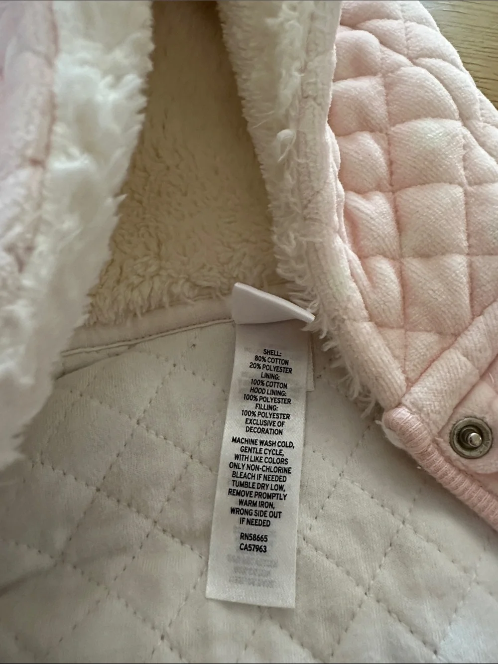 Nordstrom Quilted Hooded Footed One-Piece - Pale Pink newborn